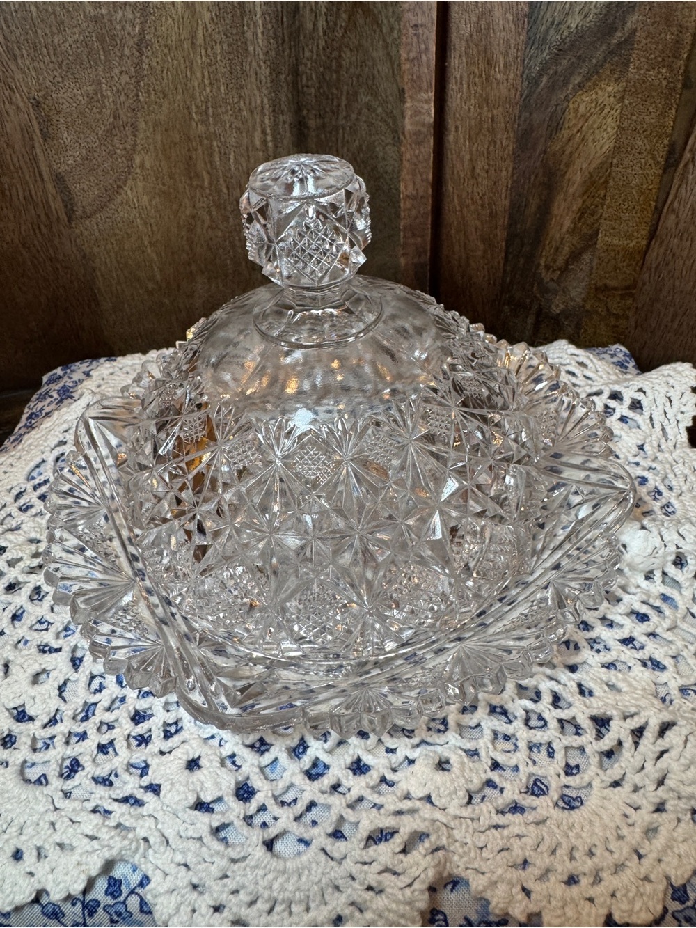Antique McKee & Brothers Teutonic EAPG Covered Butter Dish